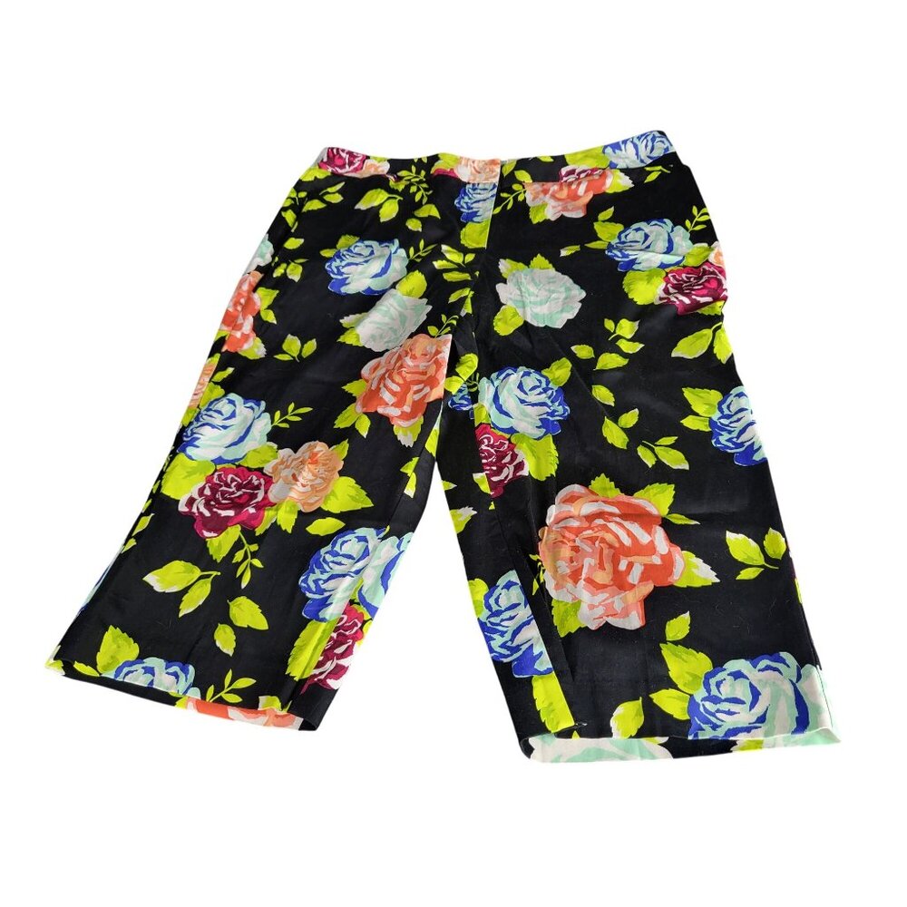 Cato Contemporary Low Rise Capri Pants Women Sz 20W‎ Floral Multicolor Work Boho